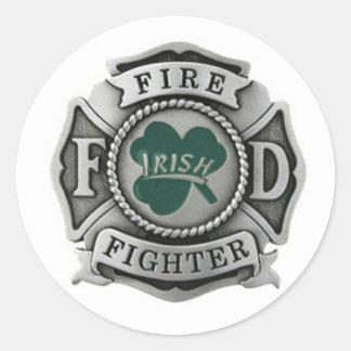 Irish Firefighter Badge Classic Round Sticker