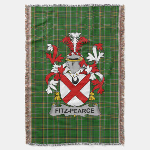 Irish Fitz-Pearce Coat of Arms Family Crest Irela Throw Blanket