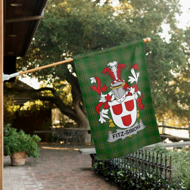  Irish Fitz-Simons Coat of Arms Family Crest Irela House Flag (In SItu)