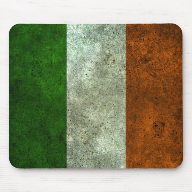Irish Flag Aged Steel Effect Mouse Pad (Front)