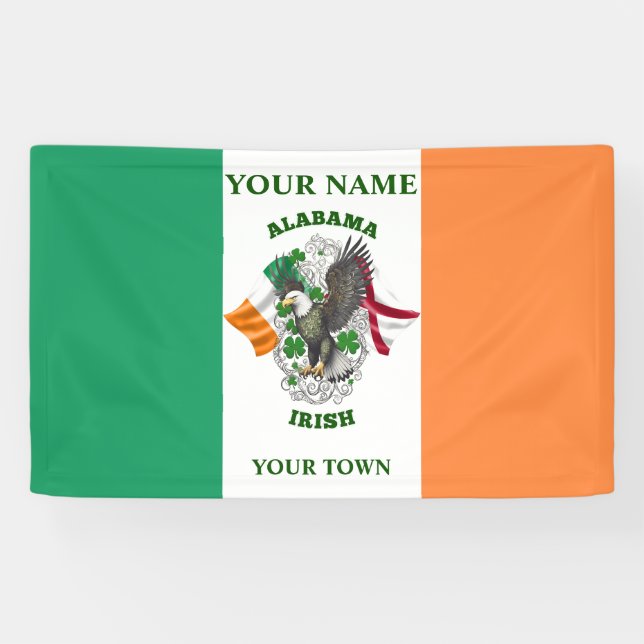 Irish Flag - Alabama Irish Banner (Horizontal)