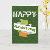 irish flag banner St Patrick's day card (Yellow Flower)