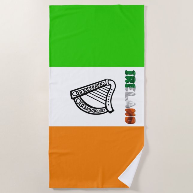 Irish flag beach towel (Front)