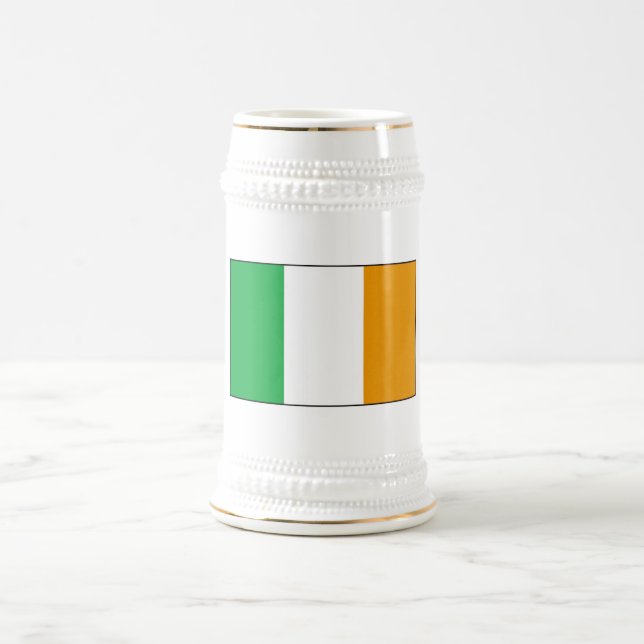 Irish Flag Beer Stein with Shamrocks (Center)