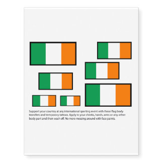 Irish flag body body transfers temporary tattoos