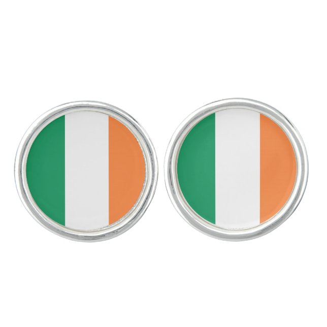 Irish Flag clcnt Cufflinks (Front)