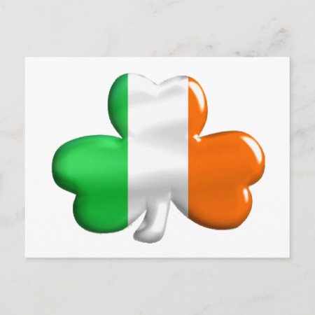 Irish Flag Clover Postcard