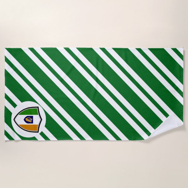 Irish flag-coat arms beach towel (Front)