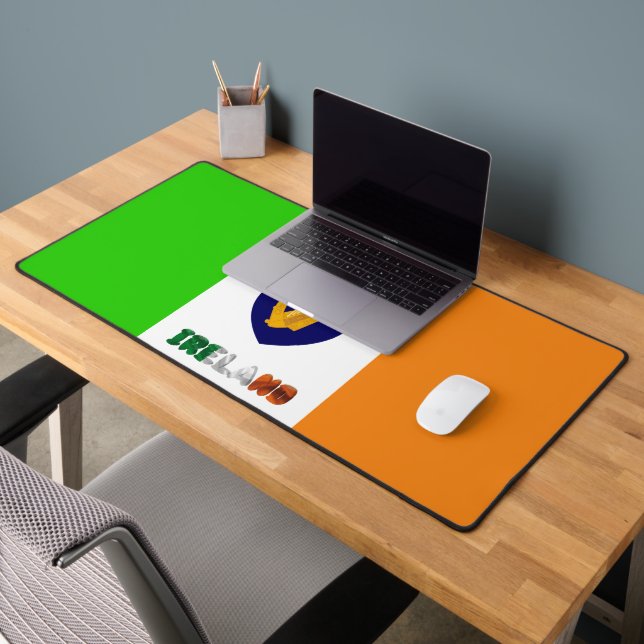 Irish flag-coat of arms desk mat (Office 2)