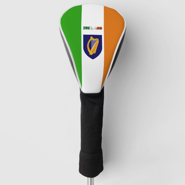 Irish flag-coat of arms golf head cover (Front)