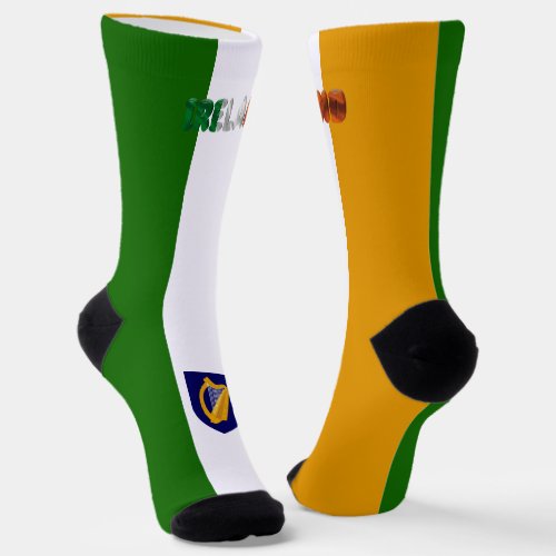 Irish flag_coat of arms socks