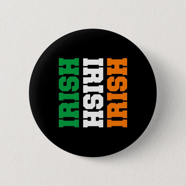 Irish Flag Colors for St Patricks Button (Front)