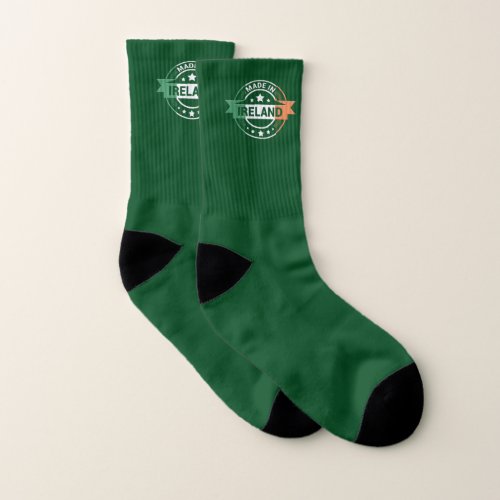 Irish Flag Colors Made in Ireland Logo St Patrick Socks