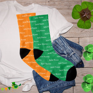 Irish Flag Colors Personalized St Patrick's Day Socks