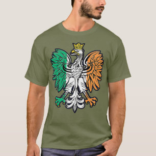 Irish Flag Colors Polish Eagle Pride T-Shirt