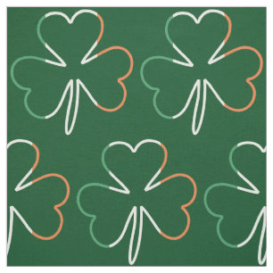 Irish Flag Colors Shamrock Clover St. Patrick Fabric