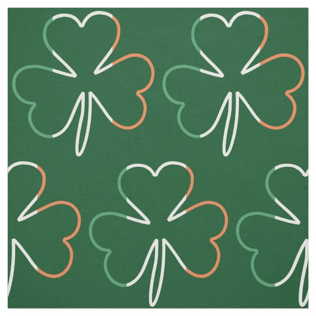 Irish Flag Colors Shamrock Clover St. Patrick Fabric (Swatch)