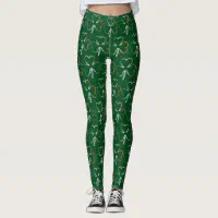 Leprechaun St Patrick's Leggings, St Patrick's Day Leggings, Clover Leggings,  Four Leaf Clovers, Shamrock Leggings,irish Leggings 