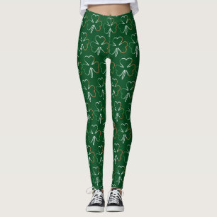 Irish Flag Colors Shamrocks Clovers St. Patrick Le Leggings
