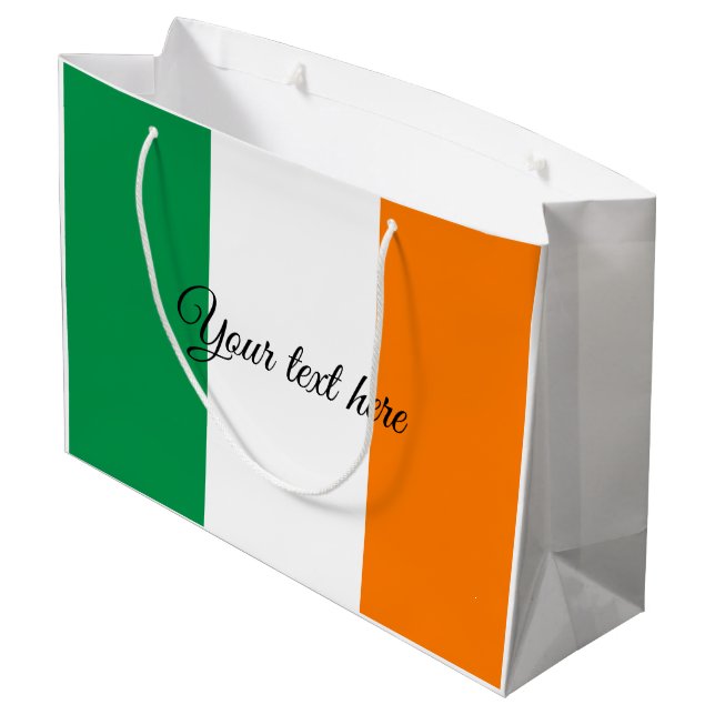 Irish flag custom Birthday and Holiday gift bags (Back Angled)