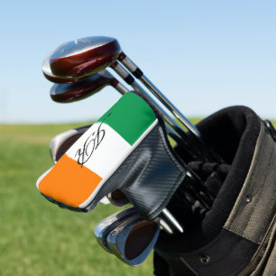 Irish flag custom initial golf head putter cover
