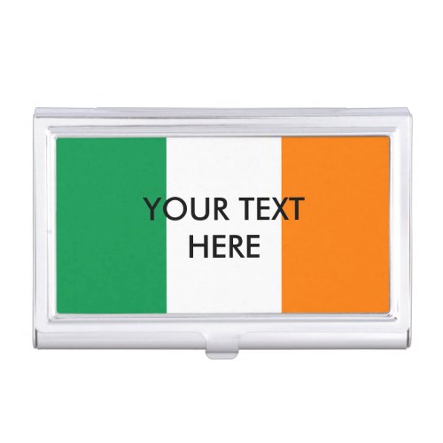 Irish flag custom metal business card holder