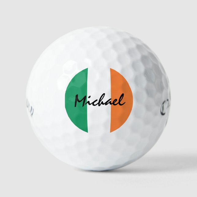 Irish Flag Custom Name css gbt Golf Balls (Front)