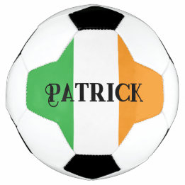 Irish Flag Custom Name Green and Orange Soccer Ball