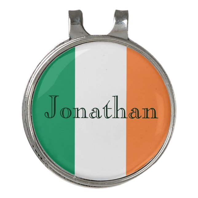 Irish Flag Custom Name hc arc2 Golf Hat Clip (Front)