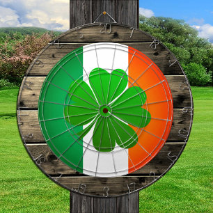 Irish Flag Dartboard & Shamrock darts / game board