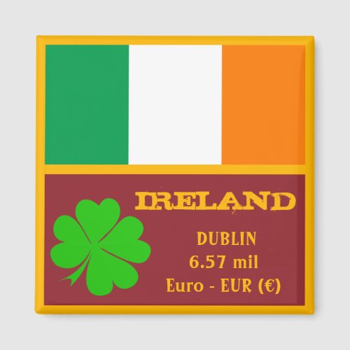 Irish flag Dublin  Ireland travel sports fans Magnet