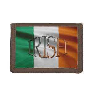 Irish Flag, Eire, St. Patrick's Day Design Tri-fold Wallet
