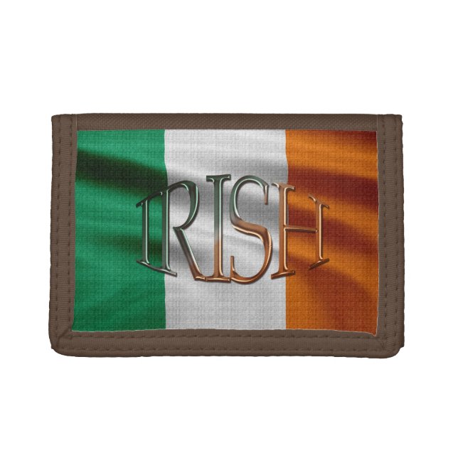 Irish Flag, Eire, St. Patrick's Day Design Tri-fold Wallet (Front)