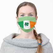 Irish Flag Face Mask with Four Leaf Clover (Worn)