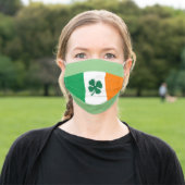 Irish Flag Face Mask with Four Leaf Clover (Outside)