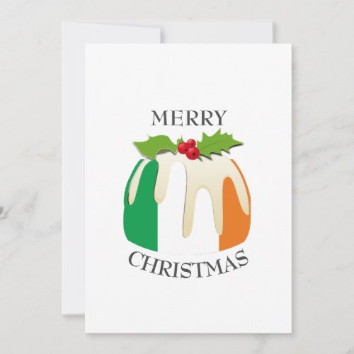 IRISH FLAG  Festive Plum Pudding  Christmas Holiday Card