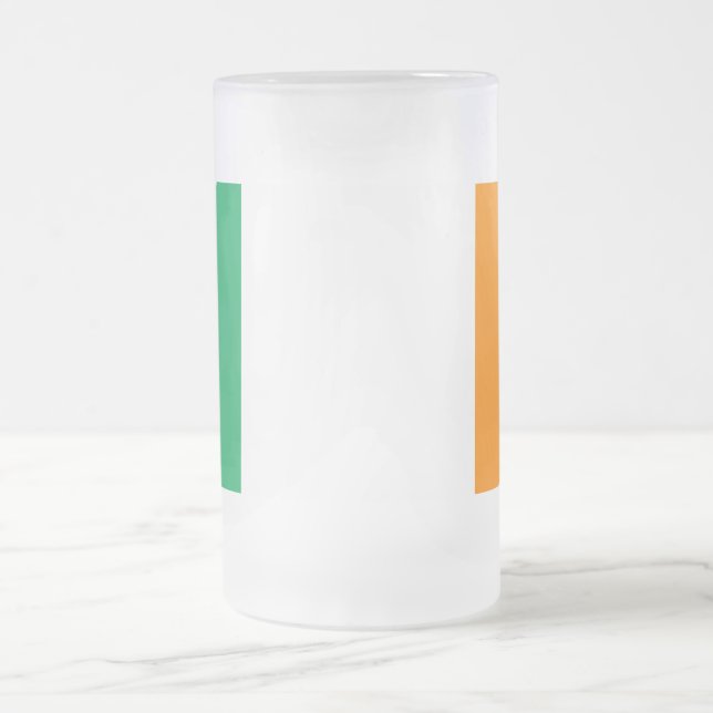 irish flag frosted glass beer mug (Center)