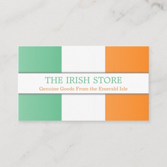 Irish Flag, Fully Customizable Business Card (Front)