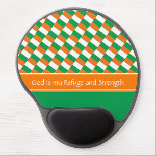 IRISH FLAG God Refuge Strength Personalized Gel Mouse Pad