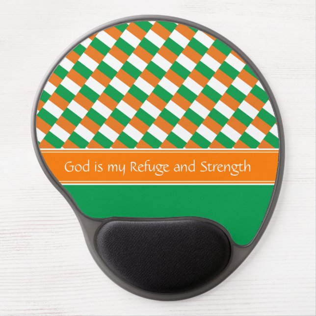 IRISH FLAG God Refuge Strength Personalized Gel Mouse Pad (Front)