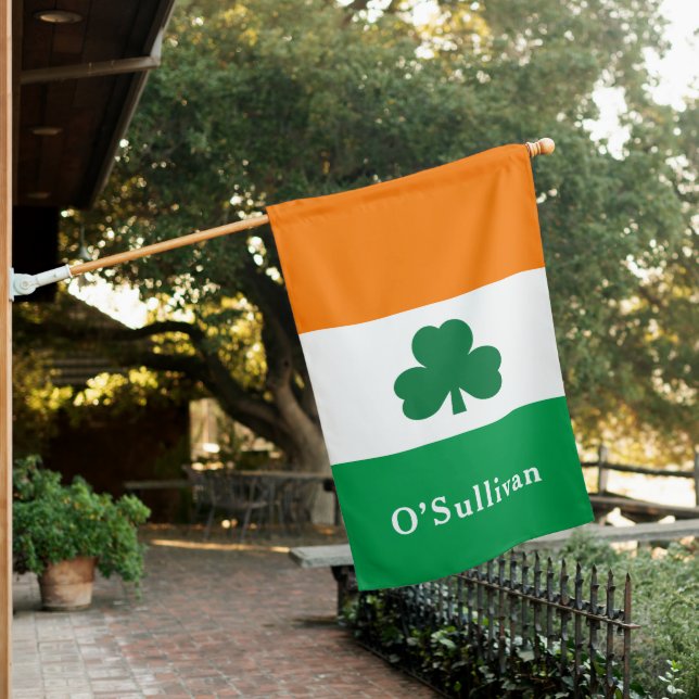 Irish Flag Green Shamrock Family Name (In SItu)