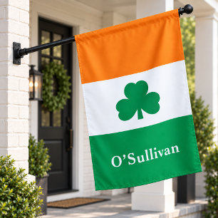 Irish Flag Green Shamrock Family Name