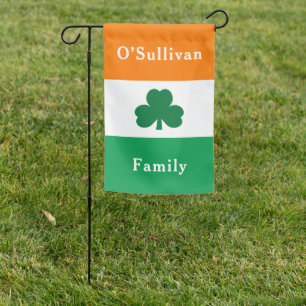 Irish Flag Green Shamrock Family Name