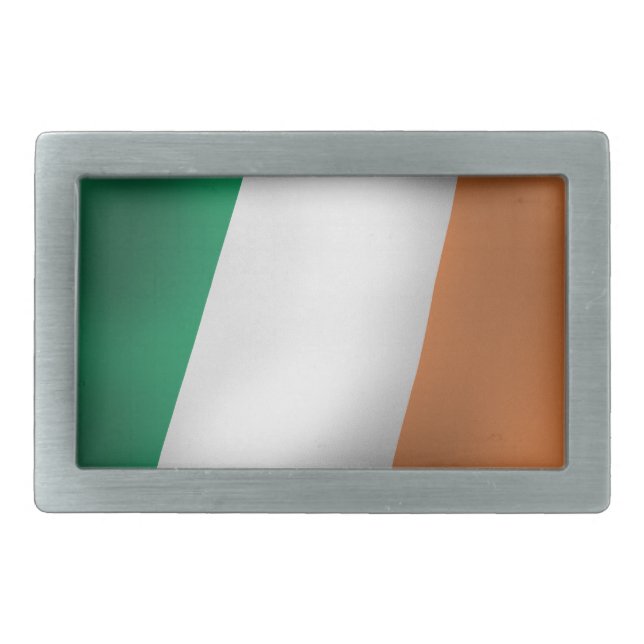 IRISH FLAG GREEN WHITE ORANGE BELT BUCKLE (Front)