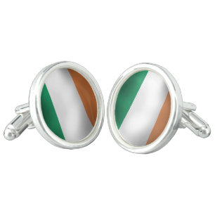 IRISH FLAG GREEN WHITE ORANGE CUFFLINKS