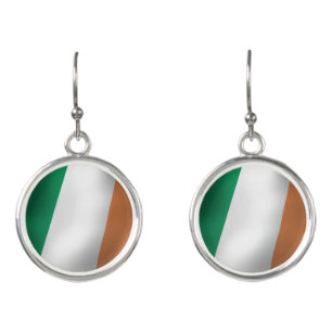 IRISH FLAG GREEN WHITE ORANGE EARRINGS