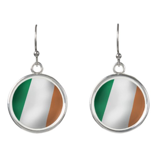 IRISH FLAG GREEN WHITE ORANGE EARRINGS