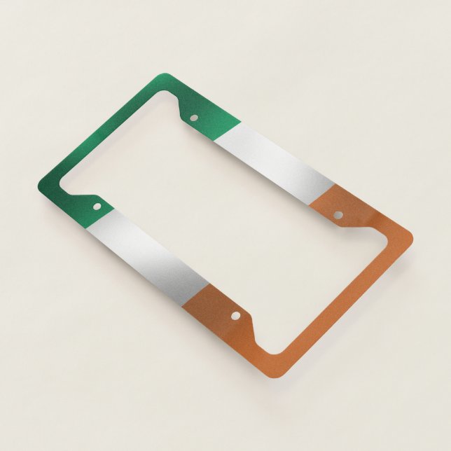 IRISH FLAG GREEN WHITE ORANGE LICENCE PLATE FRAME (3/4)