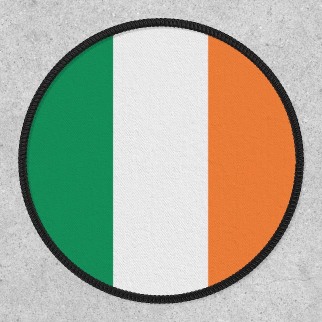 Irish flag green white orange tricolour patriotic patch (Front)