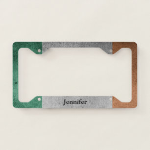 Irish Flag Grunge License Plate Frame